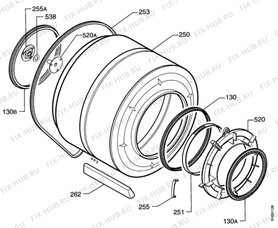 Взрыв-схема комплектующей Zanussi TD06TX - Схема узла Functional parts 267